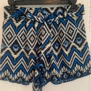 High-Waisted Patterned Dress Shorts